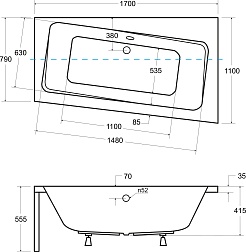 Besco Акриловая ванна Infinity 170x110 L – фотография-5